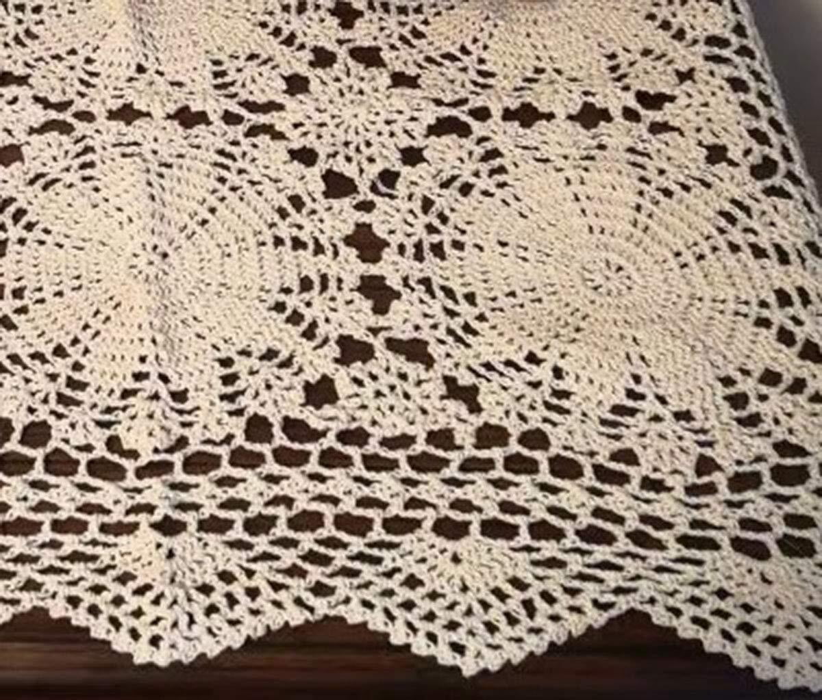 Beige Handmade Crochet Cotton Table Runner Lace Doilies Doily Rectangle Dresser Scarves