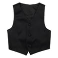 thumbnail image 3 of Alvivi Kids Boys Tuxedo Suit Vest Business Formal Dress Waistcoat Wedding Party Gentleman Waistcoat Black 3-4, 3 of 7
