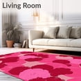 thumbnail image 2 of ODIKA 4'x6' Machine Washable Non-Slip Area Rug, Modern Abstract Brushstroke Design with Layered Color Effects High Traffic Rug with Pad, Pink, 554102, 2 of 8