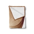 thumbnail image 2 of Chocolate Soft Flannel Fleece Throw Blanket, Spiraling Stripes with Monochrome Tones Modern Art Inspirations Abstract, Cozy Plush for Indoor and Outdoor Use, 50" x 70", Pale Brown White, by Ambesonne, 2 of 5
