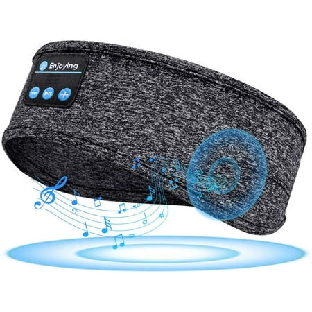 Sleep Headphones Sleeping Headphones Bluetooth Bluetooth Headband Headphones with Built-in Thin Speakers Comfortable for Sleeping Running Yoga (Grey)