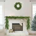 thumbnail image 3 of Guvpev 5FT Artificial Norfolk Pine Christmas Wreath for Front Door, Real Touch Green Faux Norfolk Pine Greenery Garland, Realistic Winter Wreath Holiday Decorations for Indoor/Outdoor Xmas Decor, 3 of 9
