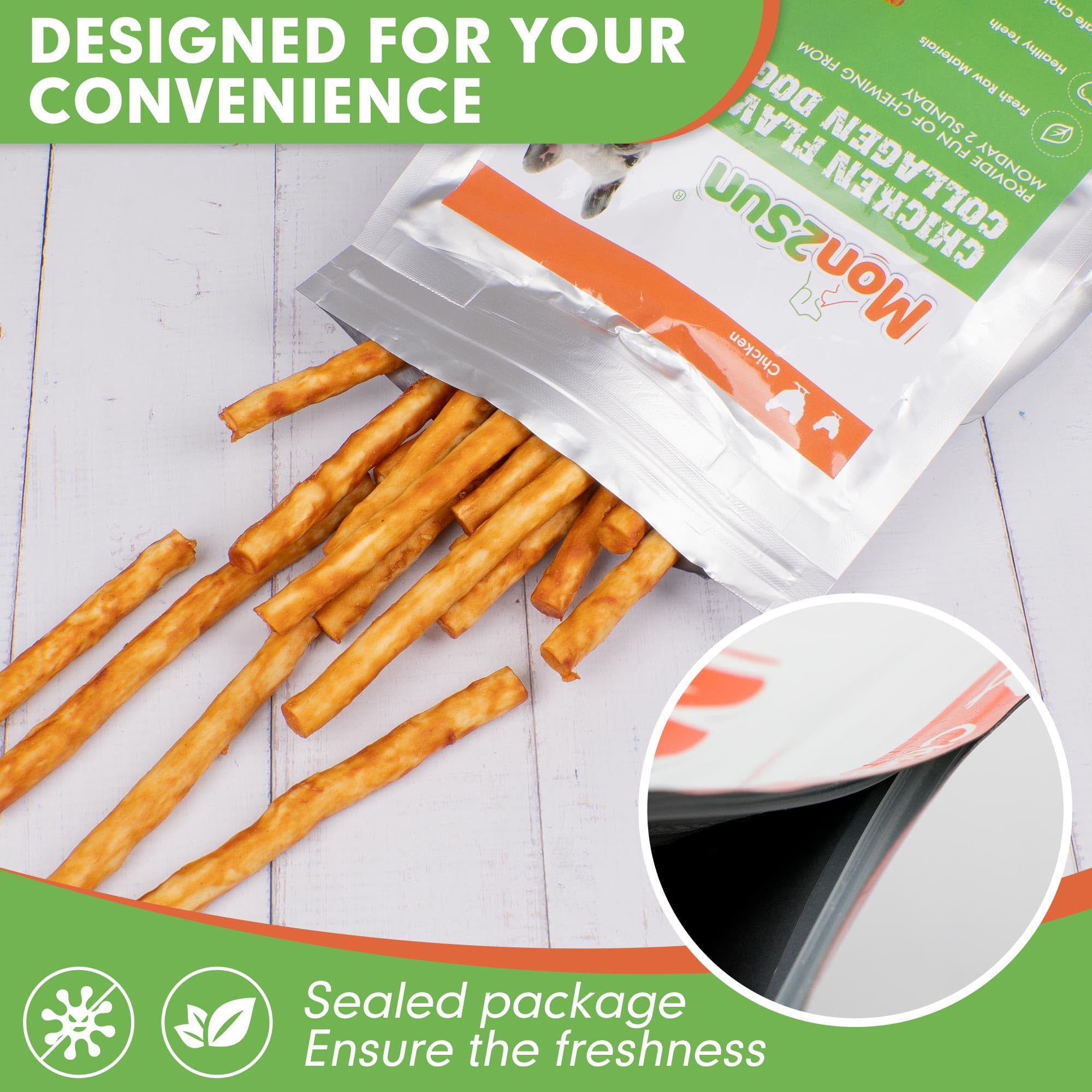MON2SUN Chicken Collagen Sticks Small Dog Treats, 21.16 oz (75 Count)