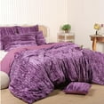 thumbnail image 4 of DecorAvenue Ultra-Luxe Crushed Velvet Cushion Covers Set of 2 No Filler Included Size 20 x 20 Inches Purple Color, 4 of 6