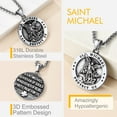 thumbnail image 6 of Bandmax Stainless Steel The Archangel Saint Michael Medallion Pendant Necklace for Men Women Round Charm Necklace for Christian Prayer Father Day, 6 of 8