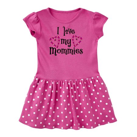 

Inktastic I Love my Mommies- hearts Gift Toddler Girl Dress