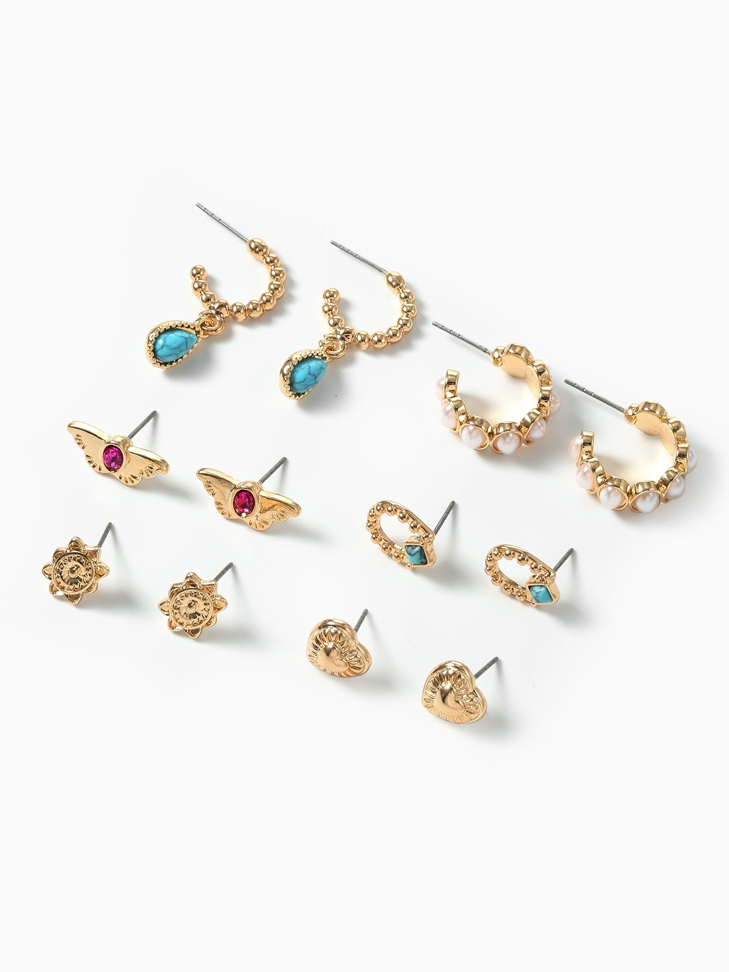 Packed Party Golden Glow 6-Piece Earring Set