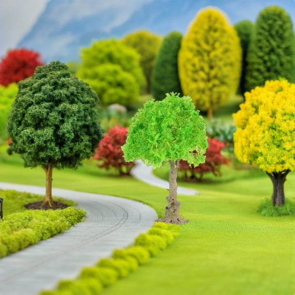 WEAVILUX Artificial Model Tree Green Iron Wire PVC for Railroad Scenery