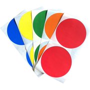 3 Inch Round Circle Stickers Variety Pack. 5-Color Assorted Kit. Color-Code Dot Labels on Sheets. 100 Dots per Package. USA Made!