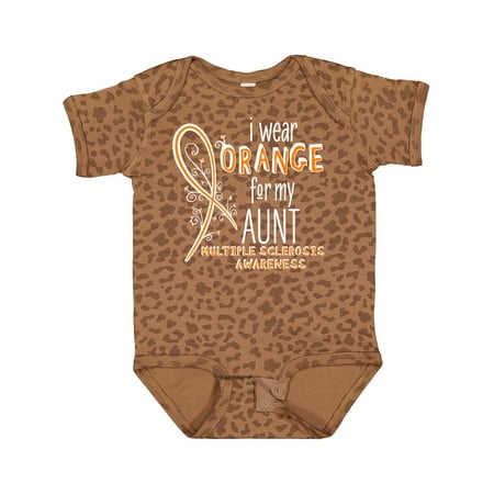 

Inktastic I Wear Orange for My Aunt- Multiple Sclerosis Awareness Gift Baby Boy or Baby Girl Bodysuit