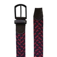 thumbnail image 3 of Ferrioni Cinturón Textil Trenzado Elástico Hombre Azul Rojo Hebilla Metal 34mm, 3 of 4