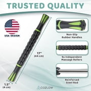 Cozlow Muscle Roller Stick, Handheld Body Massage Tool with 9 Rollers & Anti-Slip Handles