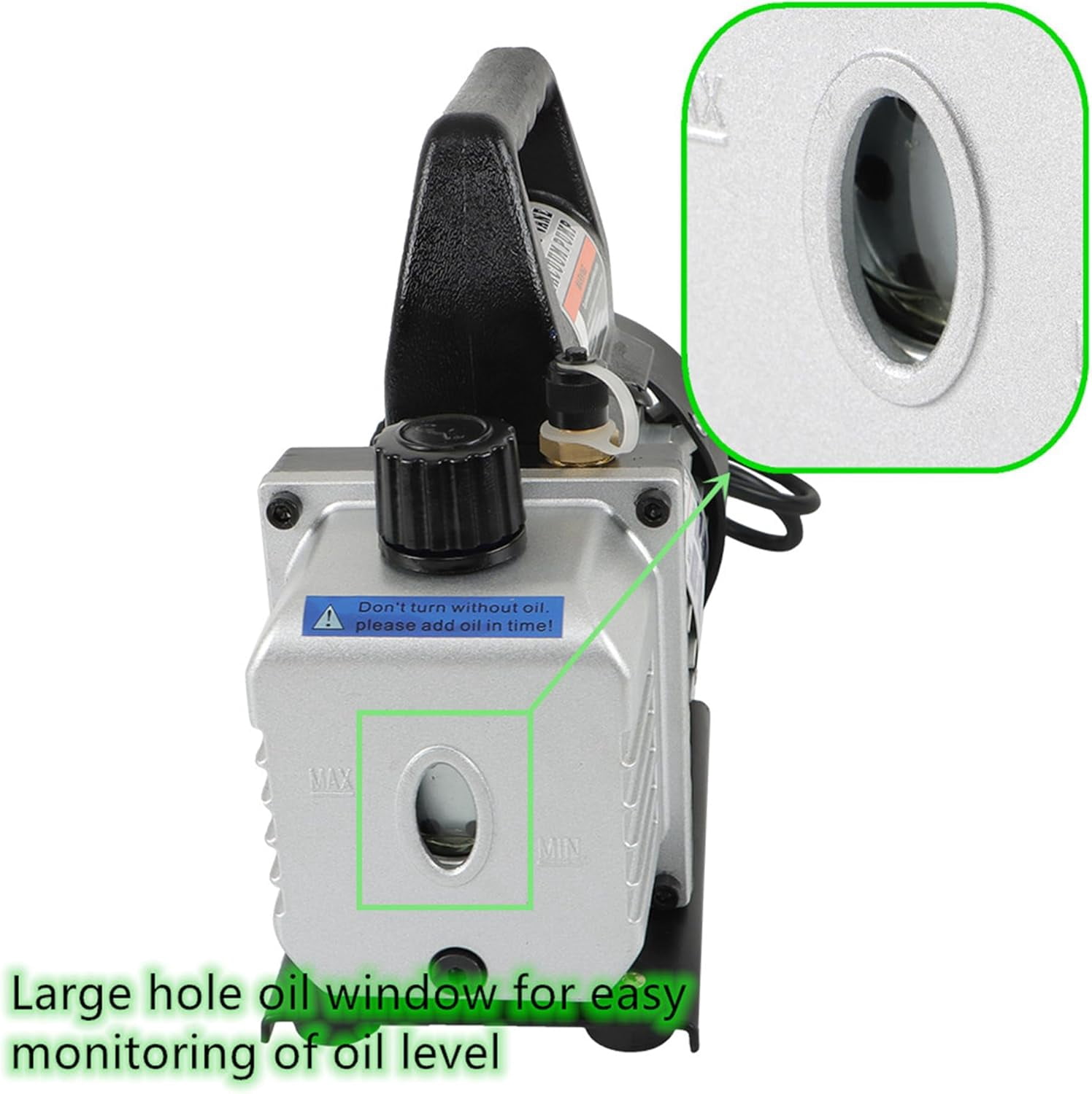 EPOTOOR 3 CFM Vacuum Pump 5pa 110V/60HZ with Manifold Gauge Set