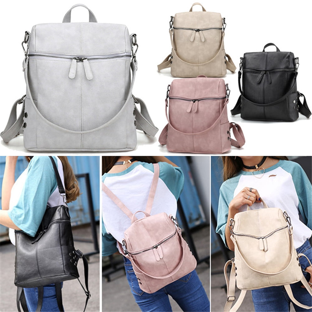 Women Anti-Theft Backpack Purse Convertible PU Leather Ladies Tassels Rucksack School Shoulder Bag UTO