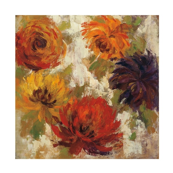 Trademark Fine Art 'Fiery Dahlias II' Canvas Art by Silvia Vassileva