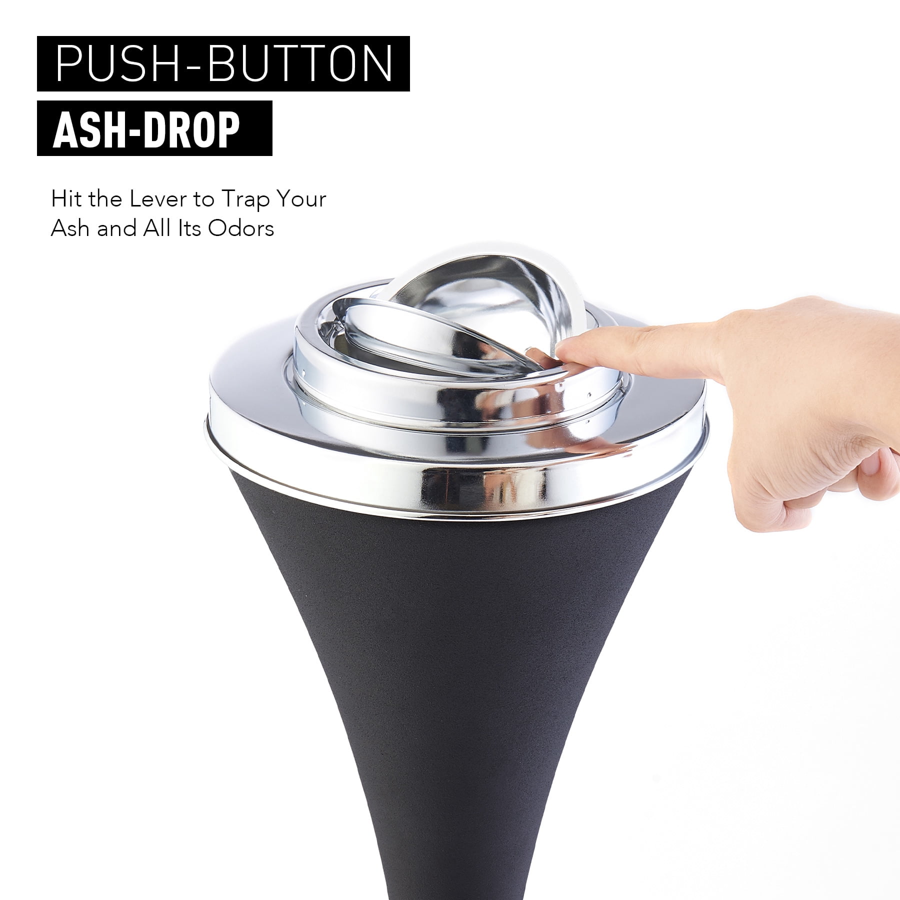 Standing Ashtray with Lid, Metal Pedestal Cigarette and Cigar Ashtray