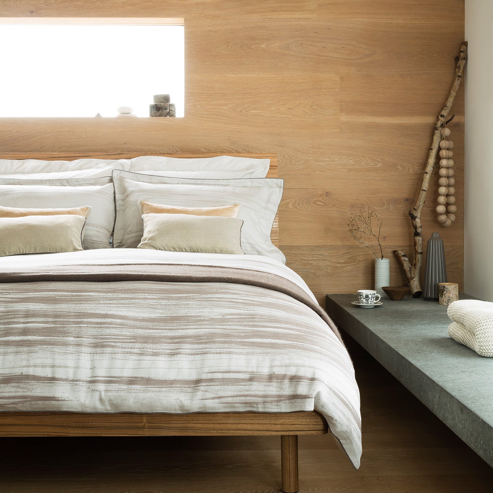 Christy Of England Painted Stripe Duvet Cover Mocha