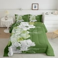 thumbnail image 2 of Manfei Green White Flower Bedding Comforter Set,Country Floral Twin Comforter Sets,Rustic Aestheric Bedding Set For Girls Kids,Breathable Home Decor Reversible,2-Piece, 2 of 8