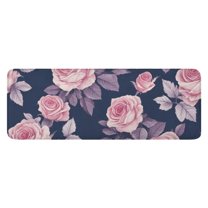 Pioneer Flower Floral Print Pattern Kitchen Rug Mat,Kitchen Runner Rugs Non Skid Washable,Decorative Kitchen Floor Mats for Kitchen,Sink,Laundry,17"x47.2"