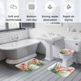 thumbnail image 6 of Spring Floral Bathroom Rugs Set Watercolor Vintage Red Yellow Flower Green Leaf Non Slip Absorbent Soft Bath Mats 3 Piece Set with Bathroom Rug, U-Shaped Floor Mat, Toilet Seat Cover Large Size, 6 of 9