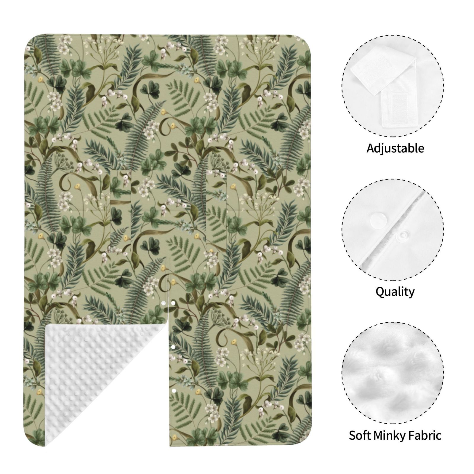 Naloa Tropical Plants Green Baby Car Seat Cover, Breathable Baby Carrier Cover, Multiuse Baby Carrier Cover & Nursing Breastfeeding Cover