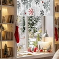 thumbnail image 3 of Red Black Grey Snowflakes Valances for Windows, 42 x 18in, Winter Christmas Snowflakes Rod Pocket Kitchen Valance Curtain Light Filtering Window Treatments for Living Room Bedroom, 1 Panel, 3 of 7