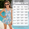 thumbnail image 5 of DISNIMO Easter Egg Print Girls Swimsuit with Skirt Bunny Flower Print One Piece Bathing Suit Quick Dry Swimwear 3-13Y Hawaiian Beach Summer Swim Dress, 5 of 8