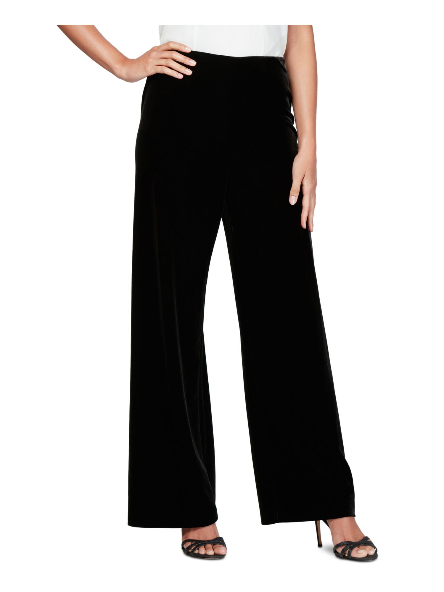 Black Velvet Wide Leg Pants Petites SP 