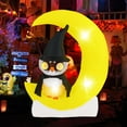 thumbnail image 3 of Costway 4.3 x 5.1 ft Inflatable Owl on Moon LED Lighted Halloween Decoration w/ Large Moon & Wizard Owl  w/ Stakes & Sandbags, 3 of 8