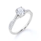 thumbnail image 4 of JeenMata Anillo de Compromiso de Moissanita de Corte Redondo Infinito de 2 Quilates en Oro Blanco de 18 K sobre Plata, 4 of 6