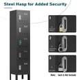 thumbnail image 5 of KAER Metal Locker with 5 Doors 66“ Storage Locker for Employees andstudent with Card Slot Lockable Steel Locker for School Gym Home Office Staff, 5 of 6
