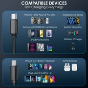 4 in 1 Retractable Car Charger, 66W Fast Car Phone Charger with Retractable Cables and 2 USB Port, Car Charger Adapter Compatible with iPhone 16/15/14/13/12/11,Galaxy,Pixel