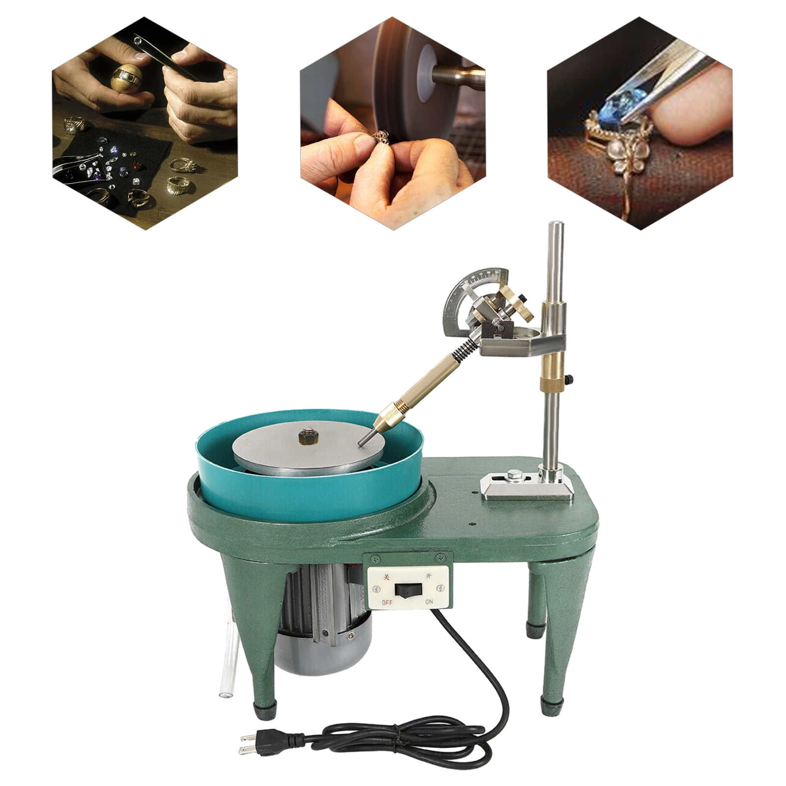 High Durability Bench Polisher with Copper Wire Motor for Efficient Polishing of Gemstones, Jewelry, Wood, and More