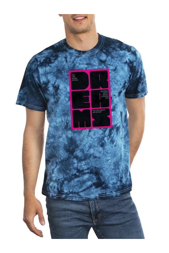 Dreams Inspiring Quotes Tie Dye Crystal Men -Image by Shutterstock, Male Medium