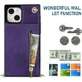 thumbnail image 6 of Crossbody Wallet Case for iPhone 15 Plus, PU Leather Zipper Handbag Purse Flip Cover with Kickstand Case for iPhone 15 Plus ZP Purple, 6 of 18