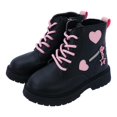 thumbnail image 3 of Xijirk Girls Winter Boots Leather Lace Up Stylish Color Matching Side Zipper Boots,Boots for Girls,Size 11.5, 3 of 8