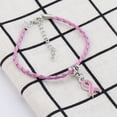 thumbnail image 3 of Recién llegado, pulsera con dije de cinta rosa y amarilla contra el cáncer de mama, joyería de concientización para regalos de la Fundación del Centro Oncológico, 3 of 4