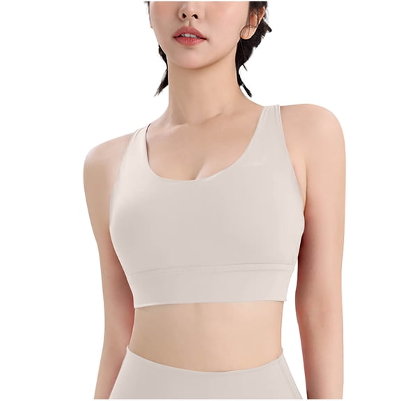 zbxnLI Women's Athletic Sports Bra Crop Tops Summer Sleeveless Scoop Neck Workout Gym Yoga Running Activewear Top