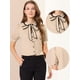 thumbnail image 2 of Blusa de Trabajo de Manga Corta Allegra K Rosa claro L, 2 of 5