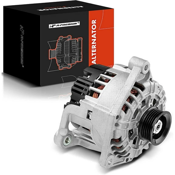 A-Premium Alternator Compatible with Audi A4 99-01 L4 1.8L, A4 Quattro 00-01 L4 1.8L, S4 02 V6 2.7L & Volkswagen Passat 99-05 L4 1.8L, 12V 120A CW 5-Groove Pulley, Replace# 0124515034, 06B903016G