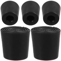 MLINS 5pcs Black Rubber Door Stopper for Home Protects Against Slamming Doors Safeguards Baby Sleep 70