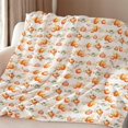thumbnail image 3 of Fall Throw Blanket Pumpkin Blanket Thanksgiving Decor Cream Ivory Autumn Pumpkin Print on Soft Fleece Beige for Couch/Chair (60" x 50"), 3 of 6