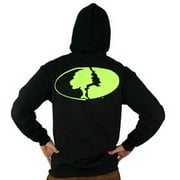 Mossy Oak Men's Fleece Full-Zip Hoodie Jacket Neon Logo Black