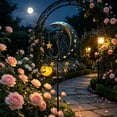 thumbnail image 5 of Solar Halloween Garden Stake Light, Black Cat & Crescent Moon Waterproof Solar Lantern Stake with Hanging Pumpkin, Outdoor Halloween Yard Decor for Garden Patio Lawn Pathway, 5 of 8