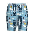 thumbnail image 4 of Gaeub Airplanes and Aviation Signs Printed Men's Short Pajama Pants, Lightweight Lounge & Sleep Bottoms Keep You Cool - Small, 4 of 9
