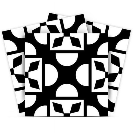 HomeRoots 390689 5 x 5 in. Black & White Coli Peel & Stick Tiles