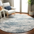 thumbnail image 2 of SAFAVIEH Berber Yazmin Abstract Shag Area Rug, Ivory/Blue, 7' x 7' Round, 2 of 7