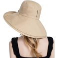 thumbnail image 2 of PIKADINGNIS Women's Wide Brim Summer Sun Outdoor UV Protection Beach Hat Ponytail Hole Design Bucket Cap, 2 of 3