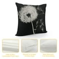 thumbnail image 4 of Nawypu  Dandelion Throw Pillow Covers Black Cushion Cover Monochrome Dandelions with Seeds Blowing in The Wind Fluffy Pattern Design Pillow Slips for Sofa Couch Decor, 4 of 5