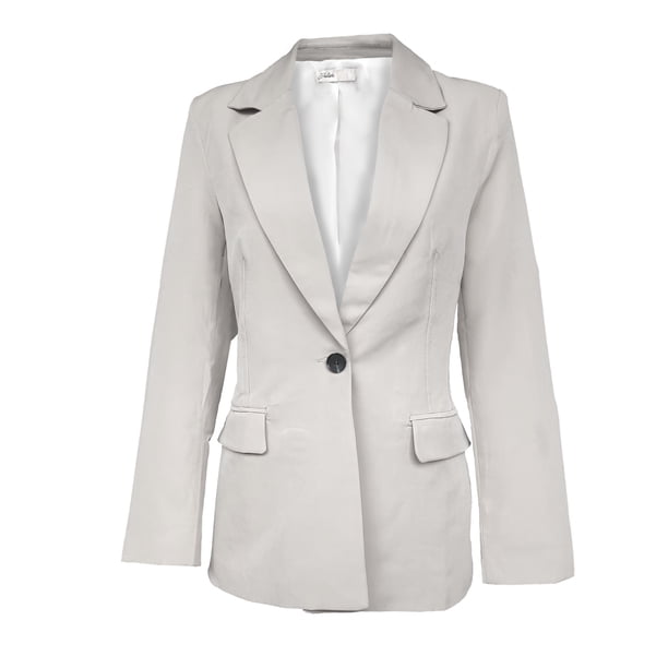 Saco largo de Mujer Elegante Atemporal Blanco Mediana